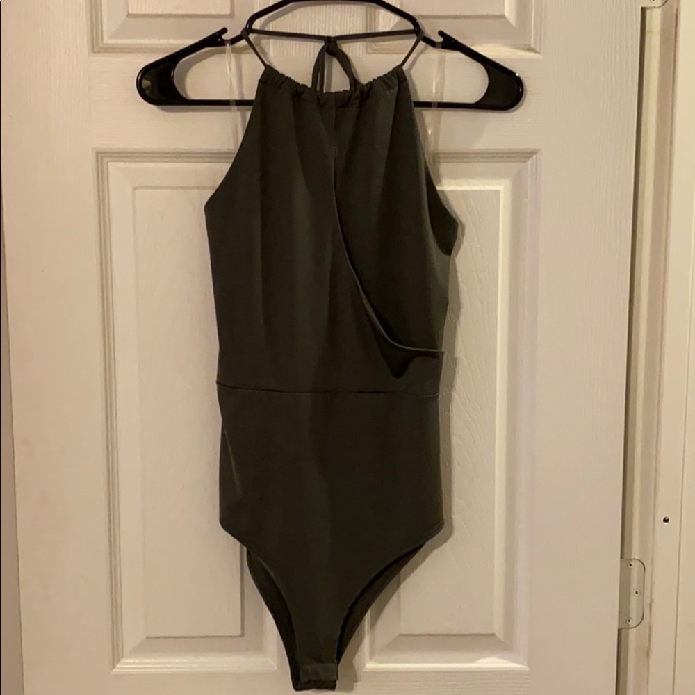 Olive backless bodysuit